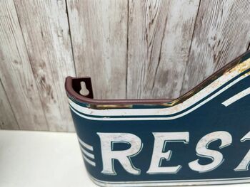 46cm French Blue Metal Restaurant Sign For Kitchen Decor Gift, 6 of 8