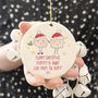 Mummy And Daddy From The Bump Fun Xmas Decoration, thumbnail 1 of 3