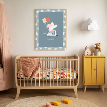 Party Mouse Nursery Art Print, 2 of 3