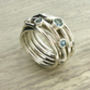 Sterling Silver Aquamarine Coil Ring, thumbnail 1 of 6