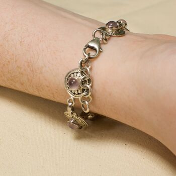 Sterling Silver And Crystal Coin Station Bracelet, 5 of 5