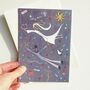 Flying Bride And Groom Wedding Congratulations Card, thumbnail 1 of 6