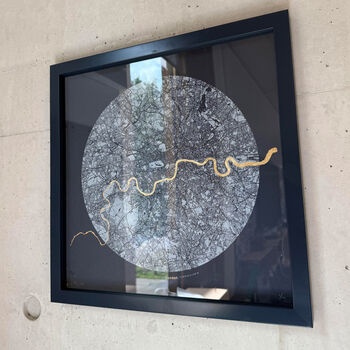 London Map Print: Gold Leaf Circular Screen Print, 3 of 6