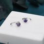 Amethyst Purple 4mm Cz Huggie Hoop Earrings, thumbnail 5 of 12