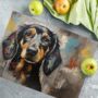 Dachshund Drip Textured Glass Chopping Boards, thumbnail 4 of 7