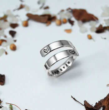 Personalised Adjustable Engraved Silver Hug Ring, 11 of 11