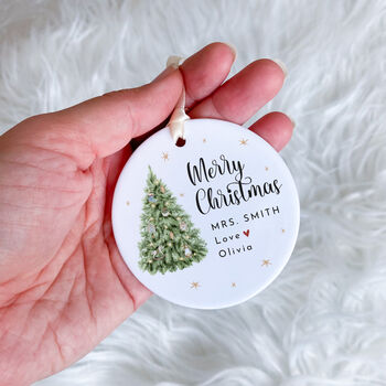 Custom Christmas Ornament Gift For Teacher, 4 of 7