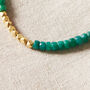 Emerald And Gold Plated Silver Beaded Bracelet, thumbnail 7 of 12