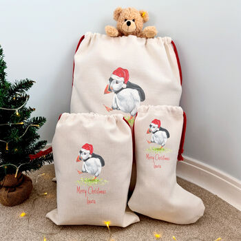 Personalised Puffin Christmas Stocking, 6 of 7