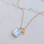 The Duo Moonstone Necklace, Gold Plated, thumbnail 8 of 12