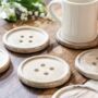 Set Of Six Giant Button Wood Coasters, thumbnail 3 of 3