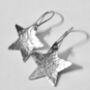Hammered Star Shaped Drop Earrings, thumbnail 3 of 5