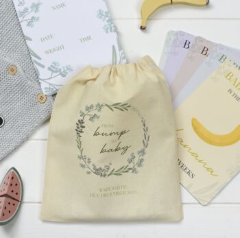 36 Personalised Baby Milestone Cards In Drawstring Bag, 2 of 4