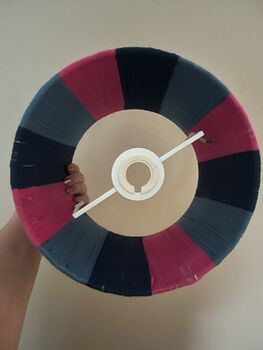 Fuchsia, Denim And Navy Striped String Lampshade Large, 2 of 3