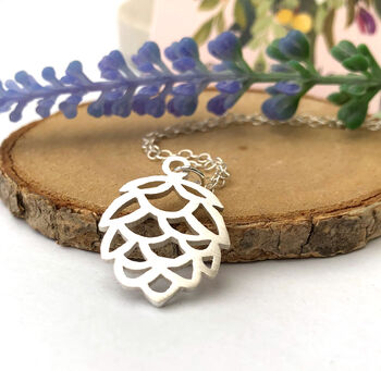 Sterling Silver Autumn Pinecone Christmas Necklace, 6 of 12