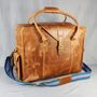 'Markham' Men's Extra Large Leather Holdall In Tan, thumbnail 5 of 12