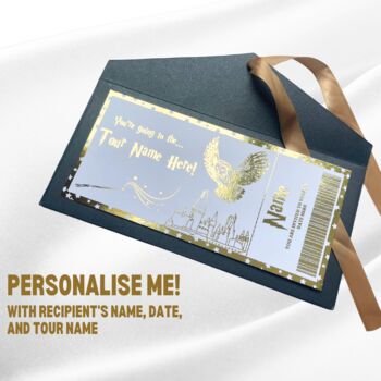 Personalised Gold Foil Wizarding Studio Tour Ticket, 2 of 6