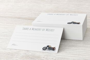 Funeral Personalised Memory Cards Motorbike, 3 of 3