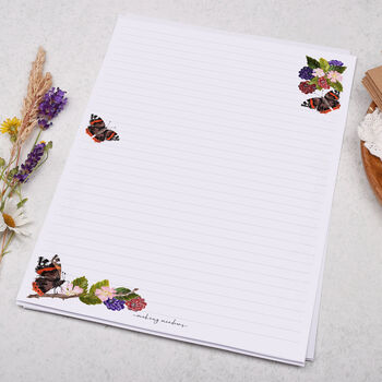A4 Letter Writing Paper With Butterfly And Blackberries, 3 of 4