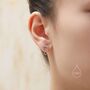 Cz Horizontal Bar Chained Stud Earrings Sterling Silver, thumbnail 1 of 11