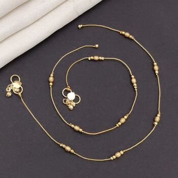 Golden Brass Thread Foot Payal Anklet, 4 of 6