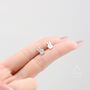 Peace Sign Hand Stud Earrings In Sterling Silver, thumbnail 5 of 11