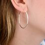 Sterling Silver Large Textured Hoop Earrings, thumbnail 5 of 7