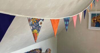 Printed Bunting Flags Floral Stripe Gingham 3m, 9 of 9