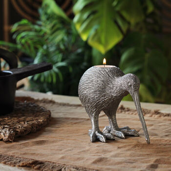 Kiwi Bird Tea Light Holder In Gold And Silver, 6 of 6