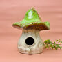 Mushroom Ceramic Bird House And Bird Feeder Garden Gift, thumbnail 1 of 10