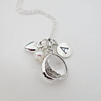 drop crystal necklace birthstone april notonthehighstreet jewellery
