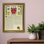 Framed Surname History Scroll With Coat Of Arms, thumbnail 8 of 12