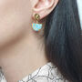 Statement Blue Turquoise December Birthstone Earrings, thumbnail 2 of 5