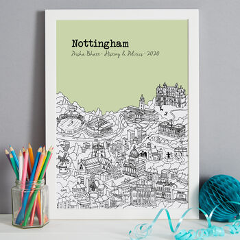 Personalised Nottingham Graduation Gift Print, 5 of 9