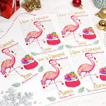 Personalised Flamingo Relation Christmas Card, 4 of 5