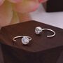 Sterling Silver Cz Crystals Huggie Hoop Earrings, thumbnail 1 of 11