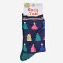 Women's Bamboo Socks Navy Blue Christmas Tree, thumbnail 5 of 5