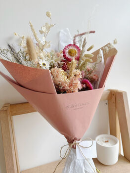 Dried Flower Bouquet In Antique Pink, 2 of 4