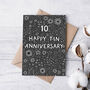 Tin Floral 10th Anniversary Card, thumbnail 2 of 2