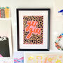Yes Girl Leopard Pattern Art Print, thumbnail 1 of 3