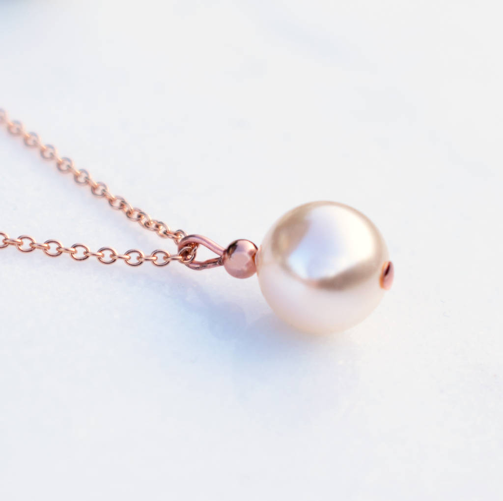 Rose Gold Plated Ball Pendant Necklace By Katherine Swaine ...