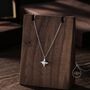 Tiny White Opal Four Point Star Pendant Necklace, thumbnail 1 of 11