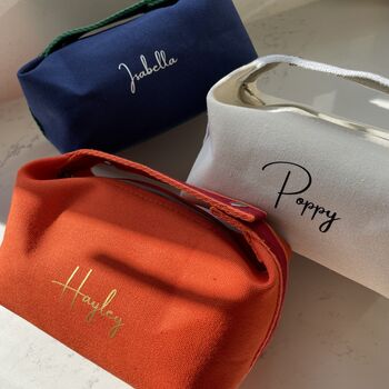 Personalised Top Handle Cosmetic Toiletry Bag, 8 of 12