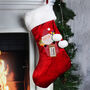 Personalised Santa Claus Luxury Red Stocking, thumbnail 3 of 3