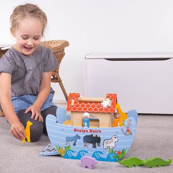 Personalised Sea Blue Noah’s Ark Puzzle Toy, 2 of 3