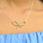 Rose/Gold Plated Sterling Silver Bow Pendant Necklace, thumbnail 1 of 6