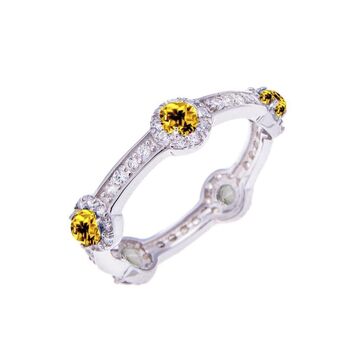 Citrine Gemstone 925 Sterling Silver Stacking Ring, 3 of 7