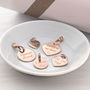 Personalised Rose Gold Plated Heart And Disc Charms, thumbnail 1 of 7