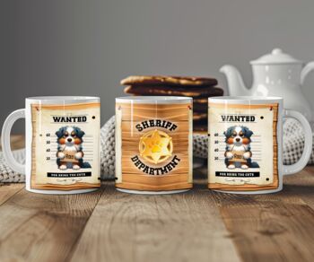 Funny Personalised Australian Shepherd Wanted Dog Mug, 2 of 2