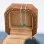 Extra Tiny Emerald Green Cz Necklace In Sterling Silver, thumbnail 1 of 11